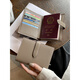 Mdng Passport Clip Protección de pasaporte femenino Viaje Passport Passport Bag ID Almacenamiento Bolsa de tarjeta multifunción Portable Caki