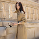 LILY2025 new autumn style retro British style double-breasted casual commuter belt long khaki windbreaker jacket 717 Khaki S