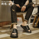 
Couple Wolf Family QUNLANGSHIJIA Slippers Men's Summer 2025 New Fashion Brand Outdoor Anti-Slip Anti-odor Thick Sole Wear-resistant Sandals High-end Beach Sandals Black [This model is leather shoe size] 41