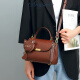 ANYSMIC Bag Women's Bag Luxury Brand New One-Shoulder Crossbody Bag Women's 2025 New Genuine Leather Light Luxury Style Handbag Women's Coffee Color