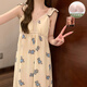 
Modal pajamas with breast pad for women in summer 2025 new nightgown pure cotton princess suspender lace sexy midi skirt YZQ_9906# suspender skirt rabbit (with breast pad) L