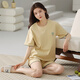 Yalu summer women's cotton short-sleeved pajamas can be worn outside 100 pure cotton home clothes for summer thin style loose can be worn outside card Y9856 M
