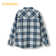 Balabala Boys' Shirt Children's Long Sleeve 2025 New Autumn Clothes Girls Plaid Jacket Same Style in Shopping Malls Blue and White Tone 00481 90