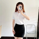 
Short-sleeved white shirt women's formal wear summer new commuter slim work clothes professional women's clothing OL shirt slimming workwear B611 [high-quality short-sleeved] pure white lapel 4XL (recommended 140-150Jin [Jin equals 0.5 kg])