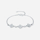 Saturday Fortune (ZLF) PT950 Platinum Bracelet Women's Car Flower Shiny Simple Four-Leaf Clover Hand Decor Holiday Gift 16+3cm-4g