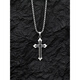 Nilan Fat Donglai's same style pt950 platinum cross necklace new platinum men's and women's trendy niche hip-hop pendant personality 1 platinum 60CM