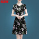 
Hengyuanxiang middle-aged noble ice silk dress for women 2025 new summer short person slim floral skirt 40 to 50 mother suit [ice silk 9904 skirt] 2XL [recommended to wear 125-135]