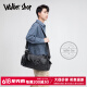 Walker Shop Reisetasche echte Leder Handtasche Business Trip Gepäckbeutel Herrenbeutel Cowide lässig große Kapazität Umhängetasche Crossbody Schwarz