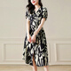 OLJ High-End-Marke Seidenkleid für Frauen im Sommer 2025 Neues französisches hüftgepacktes Retro-Temperament Mulberry Seidenrock Schwarz und Weiß M Empfohlen Gewicht 90-115 Jin [Jin entspricht 0,5 kg]