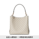 Gucci Gucci Gg Emblem -Serie mittelschwerer Bucket -Beutel Beige und Weiß beide Größe