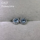CAJJ Francois 0.45 carat aquamarine stud earrings 925 silver classic surround daily wear natural colored gem aquamarine stud earrings