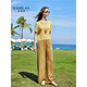 Kamilans einzigartiger und wunderschöner kurzärmeliger Pullover für Frauen 2025 Sommer Neues loses Design Chic Agerecing Top Yellow S