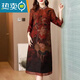 Oriental Duck special silk cheongsam modified version mulberry silk dress summer fat MM light luxury belly-covering cloud gauze skirt brick red 9763 red 4XL 146-160Jin [Jin equals 0.5 kg]