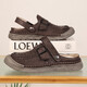 Sandals pour hommes à la mode des sports extérieurs Portez des chaussures décontractées à toe-toe 2025 Nouveaux chaussures de plage pour hommes respirants Gris [cuir microfibre A673] 39
