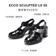 ECCO Roman sandals for women 25 years new elegant and versatile breathable thick heel braided high heels sculpture 222723 Black 22272301001 37