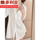 Victorias Stil Victoria's geheimer Freund Ice Silk Hemd Pyjamas Frauen Frühling und Herbst Dünne Spitze Hollow Summer New Anzug Nachthemd können draußen getragen werden. Weiß [Hemd] 6189 L (geeignet: 120-140jin [Jin entspricht 0,5 kg])