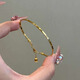 Shunfusheng SOENFUSE extremely fine solid 18k gold bracelet for women, light luxury niche design, simple and versatile, exquisite hand jewelry that does not fade, extremely fine gold bracelet