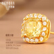 Shipulin K gold earrings, sugar cube yellow 18K gold earrings, self-worn as a Chinese Valentine's Day gift for girlfriend, 18K gold + zircon