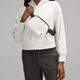 lululemon 1L solid color versatile zipper canvas bag one shoulder crossbody waist bag regular women's white white