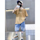 Disney brand children's clothing boys short-sleeved suit summer fashion medium and large children's clothing two-piece set boys sports suit white 679 skateboard T 120 cm