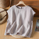 TOUCH MISS summer literary temperament short-sleeved T-shirt for women solid color round neck loose top TM2575GY white M [90-120Jin [Jin equals 0.5 kg]]