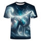 
2024 new animal wolf series 3d printed T-shirts fashionable, versatile, handsome and cool short-sleeved primary and secondary school students TXC6227 XS 70-80Jin [Jin equals 0.5 kg]