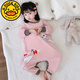 G.Duckkids Girls Einteilige Pyjama Frühlings- und Herbstmädchen Süßes Cartoon Sleeping Baby Guards Casual Home Crawling Anzug Pink Fox [OneSuit] 110 cm Empfohlene Höhe 100-110 cm4-5 Jahre alt