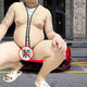 Large size men's sexy underwear fat bear tribe attacking ones-piece thong sexy briefs men's sexy pants men's sexy ones T-style golden color M (90-150Jin [Jin equals 0.5 kg])