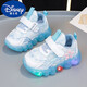 Disney (DISNEY) girls' lighted princess shoes, children's light-up sneakers, spring and autumn new baby toddler shoes, girls' casual shoes, blue 22, inner length of the shoe is about 14CM