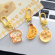 Süße Frühstücksteller Anhänger Spaß Simuliertes Essen Spiel Keychain Girl Heart Backpack Accessoires Paar bester Freund Geschenk [Frühstücksteller] 1 Toast