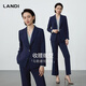 LANDI Intelligent Commuting Purple Blue Simple High-end Slim Fit Suit Jacket Women 2025 Autumn New Product Purple Blue L