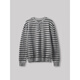 2025 New Men's Bottoming Sweater Korean Style Loose Henley Collar Contrast Color Striped Long Sleeve Sweater Dark Gray 2XL