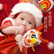 Chinese Golden Peaceful Joy Ancient Foot Silver Bracelet Baby Silver Jewelry Baby Silver Bracelet Silver Lock Long Life Lock Full Month Year Year Gift Peaceful Joy Bracelet + Lucky Peaceful Lock A1223