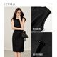 Shangdubila [Slim Taille] 2025 Herbst Pendeln rund Hals Split Slim Tailleloses ärmellose Weste kleines schwarzes Kleid