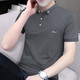 Hailan Precio especial del algodón de cuentas de algodón Paul Polo bordado Camisa para hombres Camiseta de manga corta Slim Top de la solapa de verano S5012 Black M Adecuado para 95-115Jin [Jin es igual a 0,5 kg]