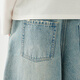 Tea Su [Danning Wardrobe] Puretea Tea Su Adjustable Waist Rope Slack Wide Legs Crop Jeans 25 Summer New Gray Blue M