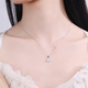 Ji Shizhe Chalcedony Platinum PT950 Platinum Necklace Women's Clavicle Chain Practical Valentine's Day Birthday Gift for Girlfriend and Wife Wholehearted Platinum Flash O Chain + White Chalcedony Pendant