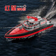遥控消防船喷水充电高速快艇儿童男孩无线电动水上玩具轮船模型 红星—喷水消防船 单电版(约行驶15分钟)