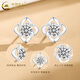 CHINA GOLD pt950 platinum earrings for women, platinum lucky four-leaf clover earrings, Valentine's Day birthday gifts for girlfriends and lovers, pt950-four-leaf clover earrings, white, about 1.2g