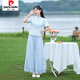 皮尔卡丹（pierre cardin）2025新款复古中式立领汉服棉麻大码显瘦衬衫盘扣上衣+阔腿裤两件 897白色上衣 M 85-95