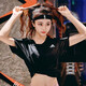 Adidas official ship store short-sleeved summer new running training sportswear woven fast-drying half-sleeved top round neck T-shirt 9274-Black woven fast-drying-spot fast-drying XS Recommended 70-85Jin [Jin equals 0.5 kg]