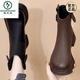 Boots de estilo británico de estilo británico de lana gruesa para mujeres 2024 botas cortas de quelsea de otoño e invierno de otoño.