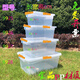 OUOETY larger and thickened transparent plastic fresh-keeping box for household rectangular cover storage box restaurant kitchen large size 9928