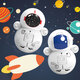 Dessin animé ornements d'astronaute astronaute astronaute petit cadeau cadeau ornements enfants enfants mignon carton astronaute tubler [20 packages]