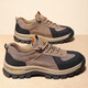 Genuine leather men's shoes spring new outdoor hiking hiking shoes breathable men's casual dad shoes comfortable sports shoes men B9880 gray 42