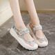 Women's shoes 2025 summer new breathable and lightweight Mary Jane Velcro one foot thick sole anti-slip slow step mother's shoes YGNX-677 orange 38