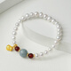 Queen of Pearls Lucky Bag Jade Agate Bracelet 5-6mm Freshwater Pearl Bracelet Fashionable and Simple