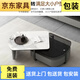
Rock slab tea table modern simple living room home coffee table small apartment rotating Italian rock slab tea table TV cabinet 14070 Fish belly white rotating tea table 100 real rock slab
