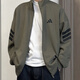 阿迪达斯 （adidas）外套男装2025春秋季新款运动服针织立领男士上衣夹克JD4885 JD4887橄榄绿 L