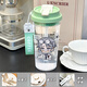 Zhewei's fifth personality water cup, men and women are cute and easy to drink, convenient and high-value transparent straw water in summer BXAO17078 Air Force Cool summer [500ML blue]-painted printing